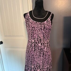 Essentials Pink and Black Midi Dress